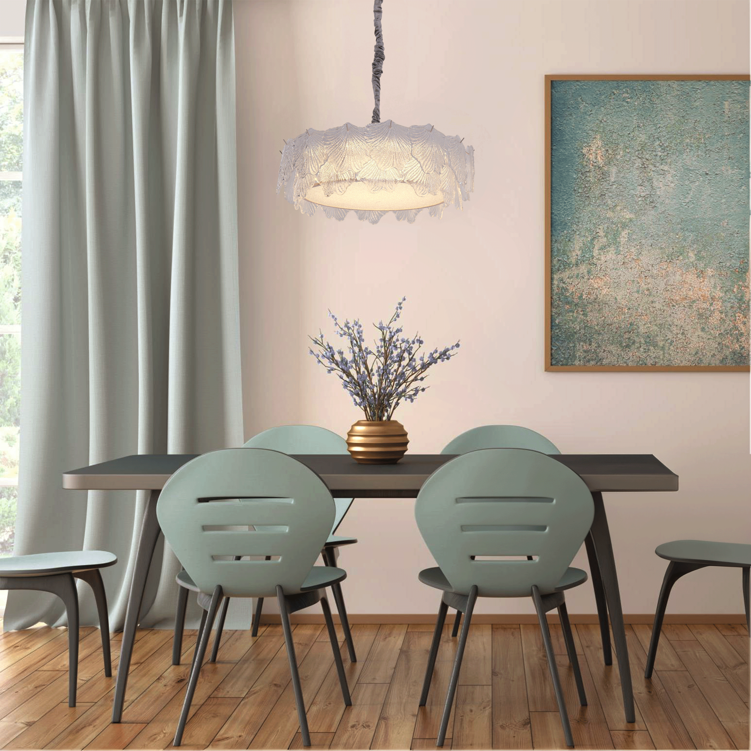 arvia-modern-vintage-leaf-glass-pendant-light-with-metal-frame-for-living-room
