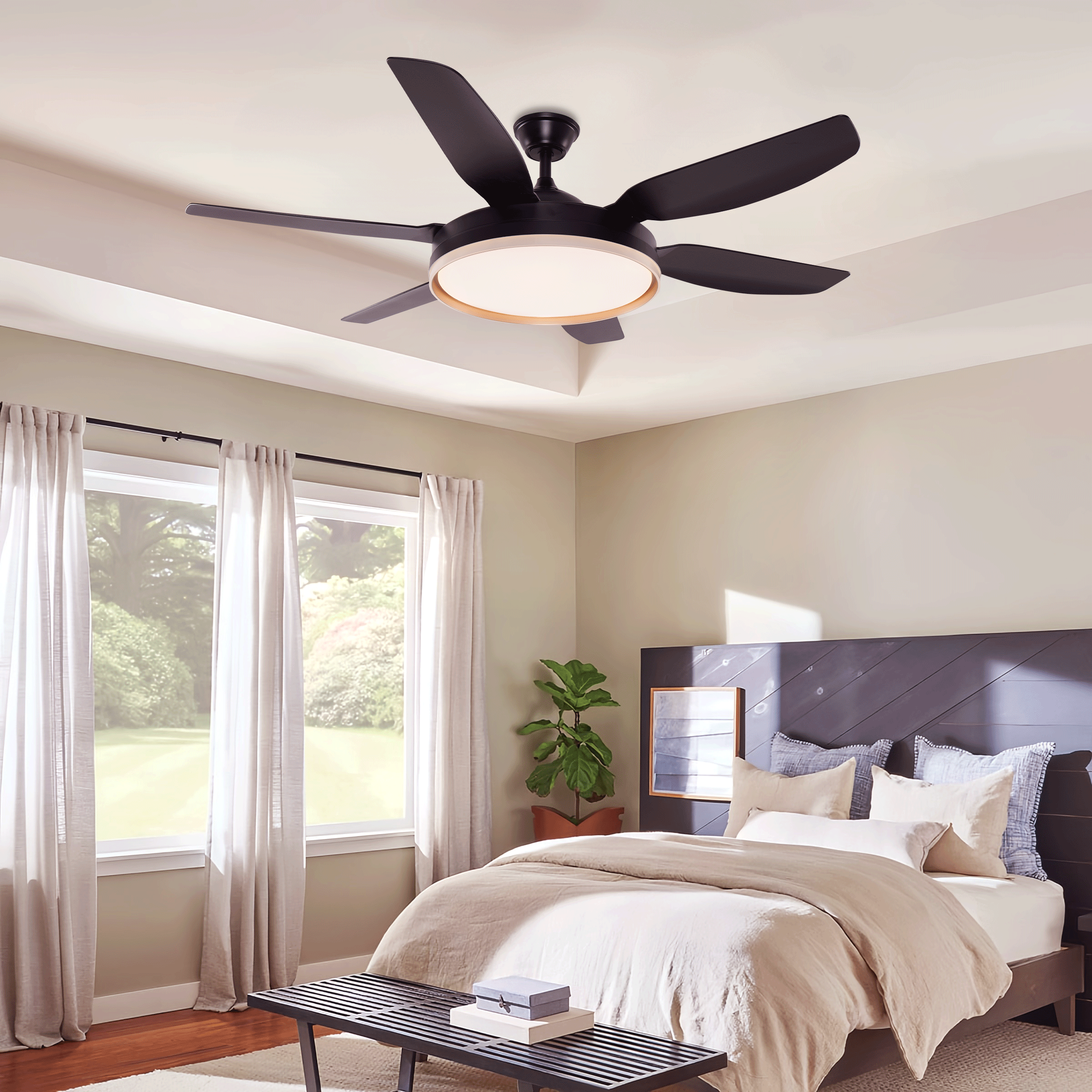 modern-smart-black-ceiling-fan-light-with-remote-control-6-speed-settings