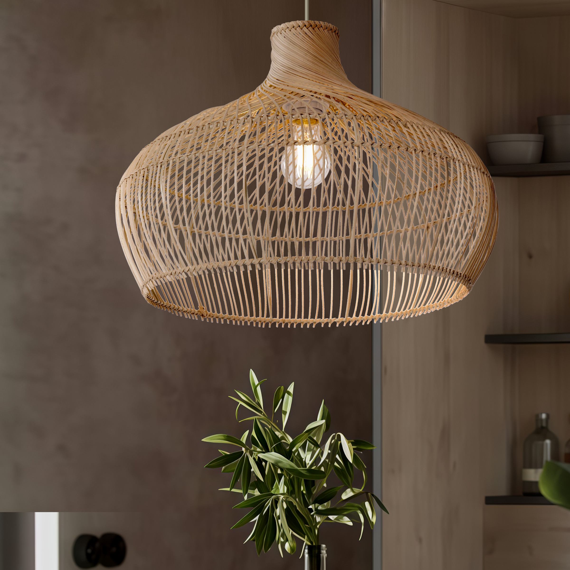 handwoven-gourd-shaped-rattan-pendant-light