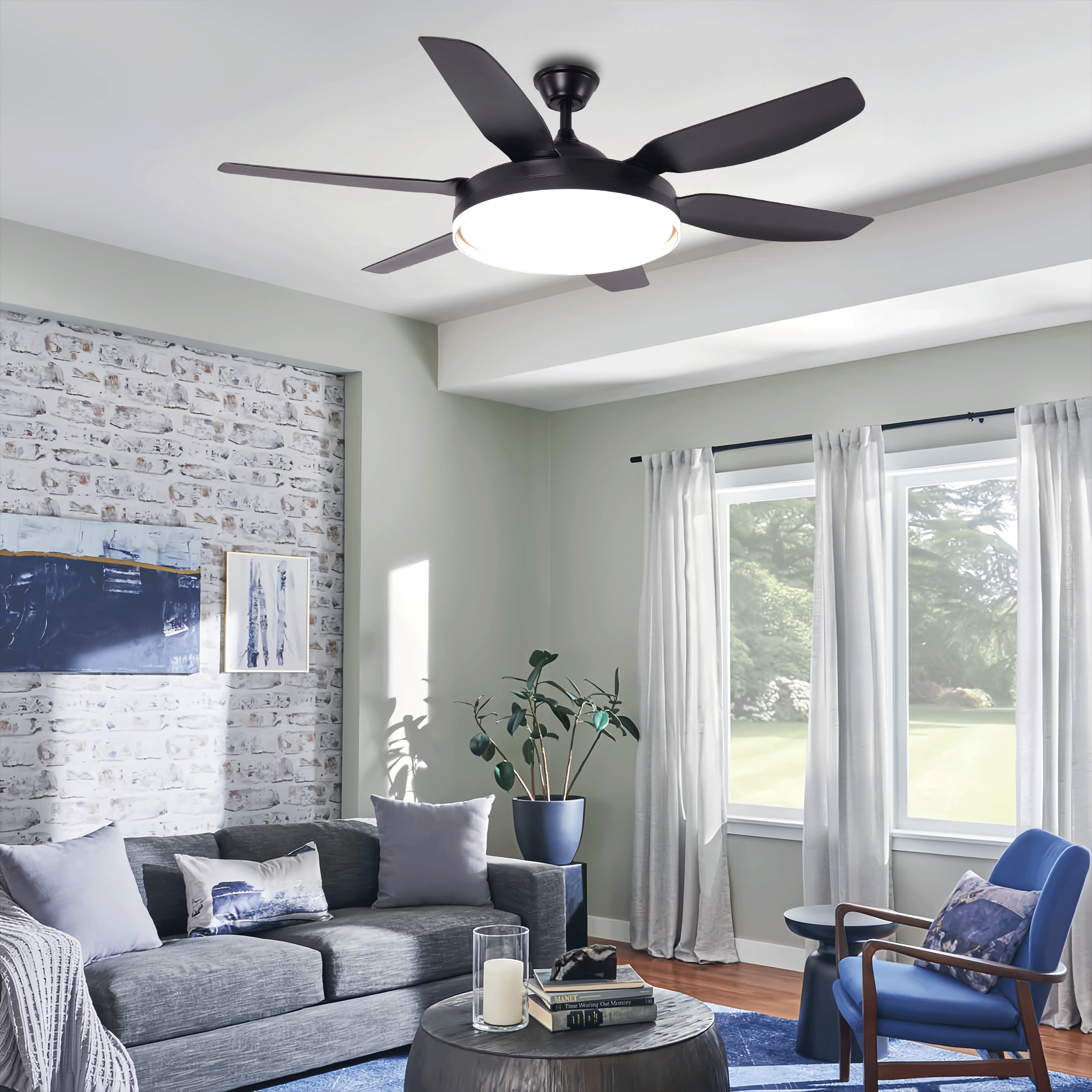 modern-smart-black-ceiling-fan-light-with-remote-control-6-speed-settings