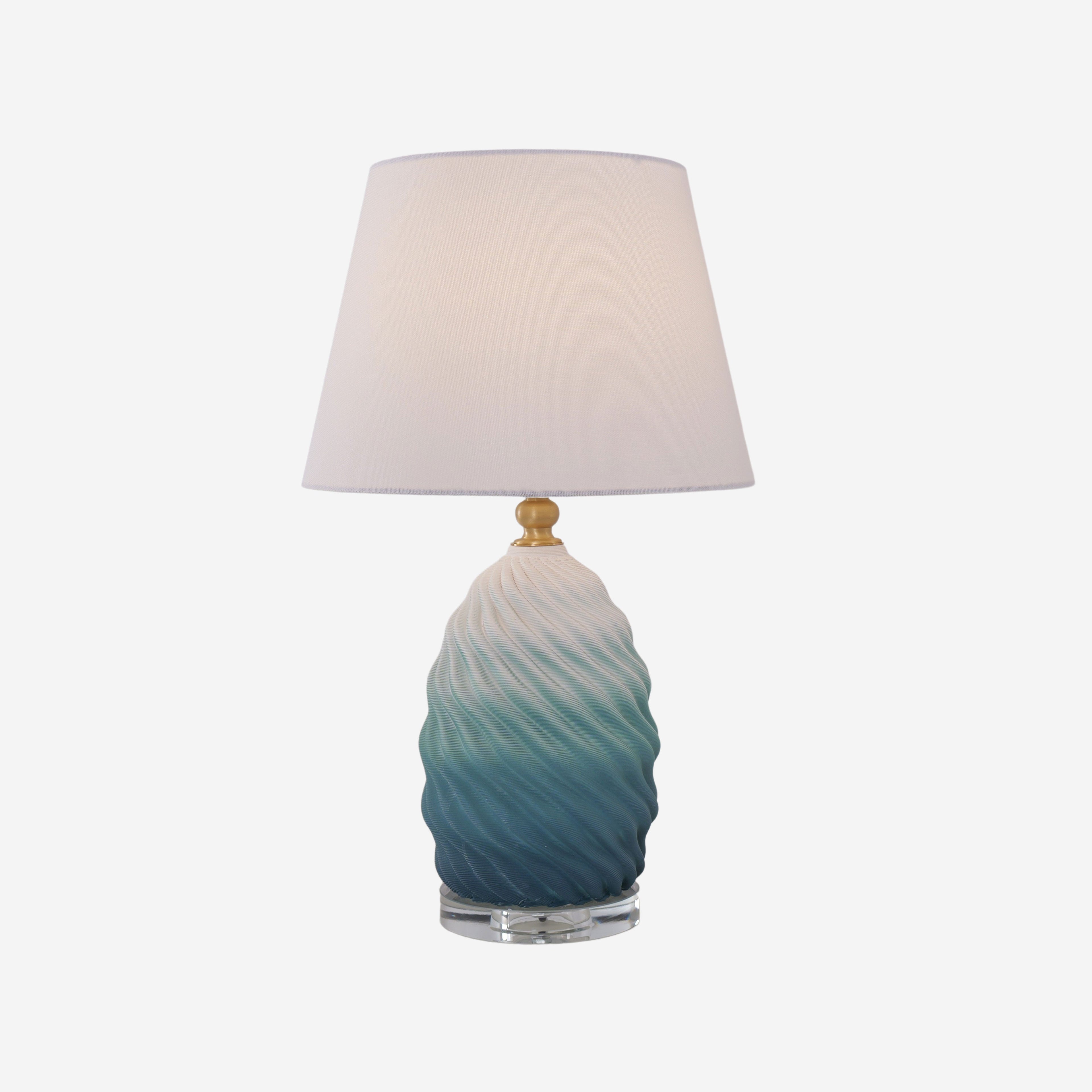 3d-blue-green-white-gradient-threaded-ceramic-table-lamp-with-fabric-shade