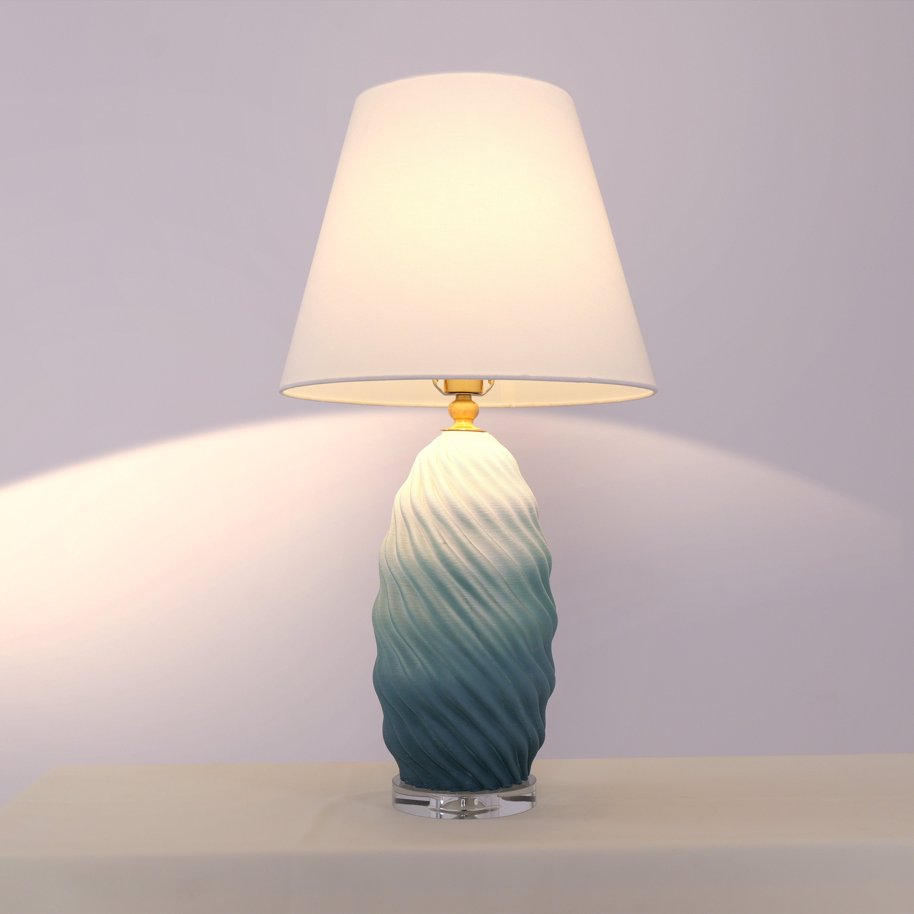 3d-blue-green-white-gradient-threaded-ceramic-table-lamp-with-fabric-shade