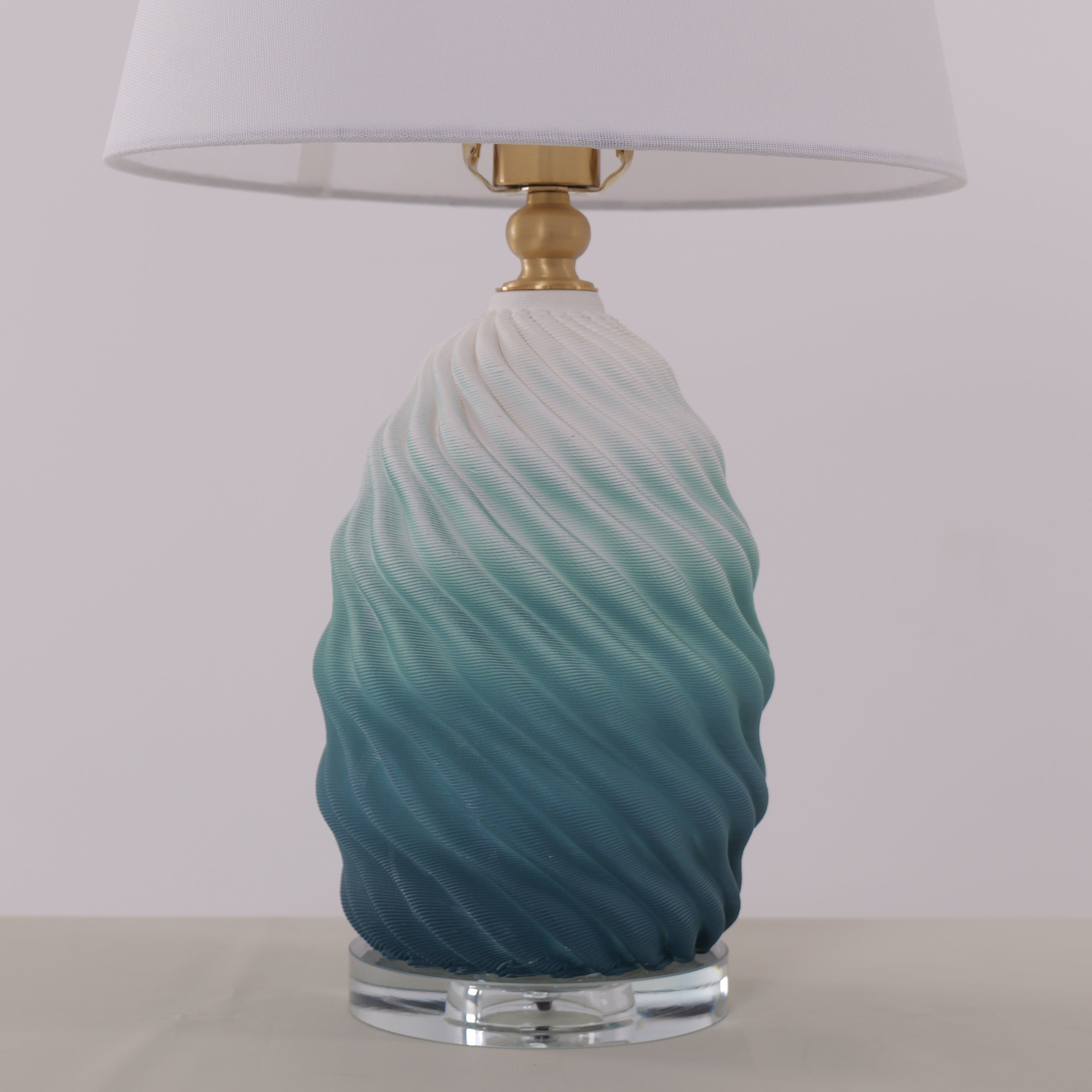 3d-blue-green-white-gradient-threaded-ceramic-table-lamp-with-fabric-shade