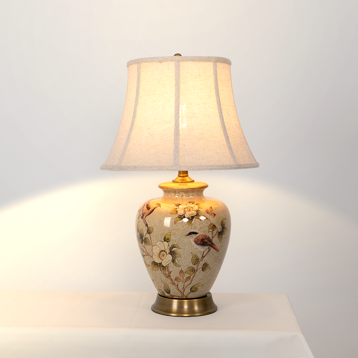 vintage-ceramic-bird-pattern-table-lamp-hand-painted-brass-base-with-fabric-shade-for-living-room-bedroom