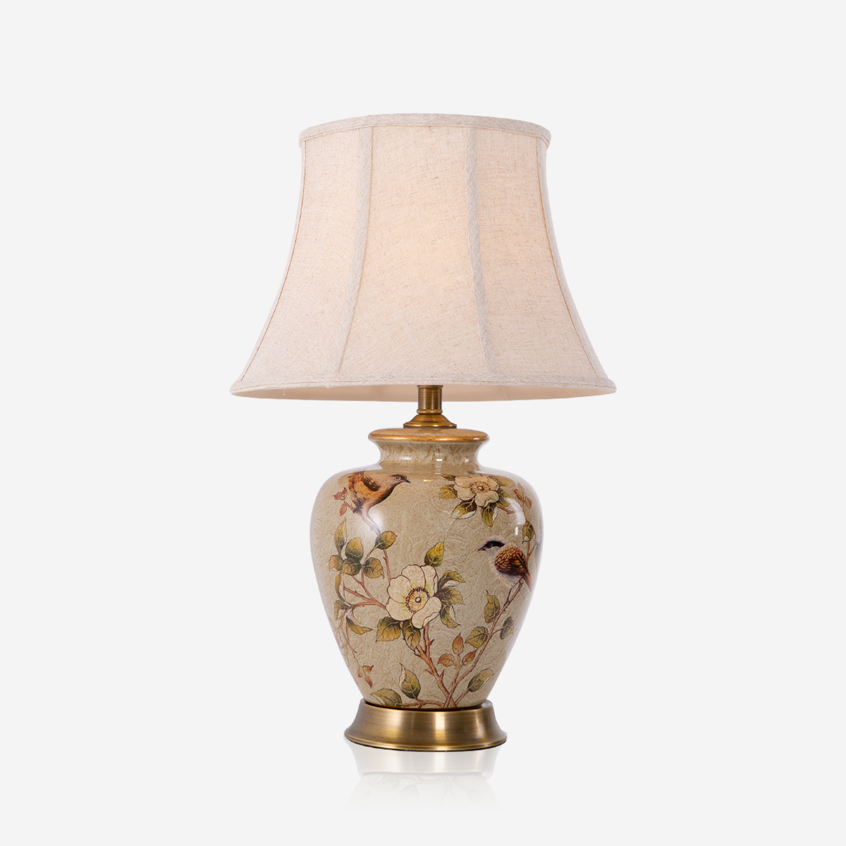 vintage-ceramic-bird-pattern-table-lamp-hand-painted-brass-base-with-fabric-shade-for-living-room-bedroom